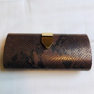 Banana Republic Copper Faux Snakeskin Clutch